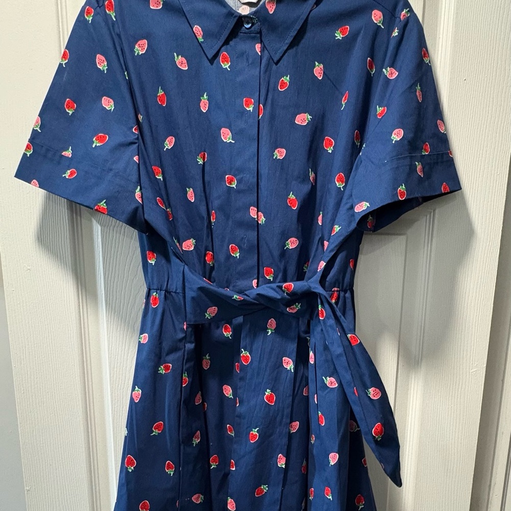 Kate Spade Navy Floral Mini Dress- Strawberry Print